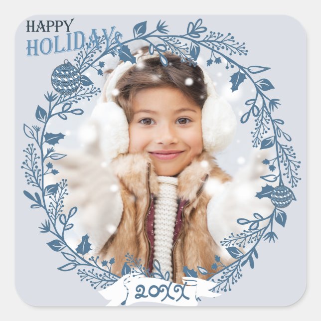 Holiday Foliage Custom Photo Sticker (Front)