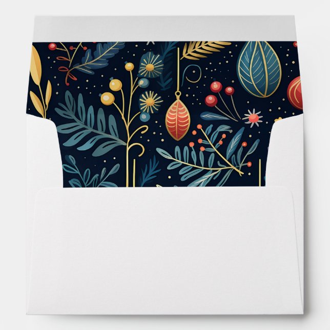 Holiday Foliage Monogrammed Envelope (Back (Bottom))