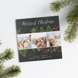 Holiday Foliage   Square Photo Collage Card