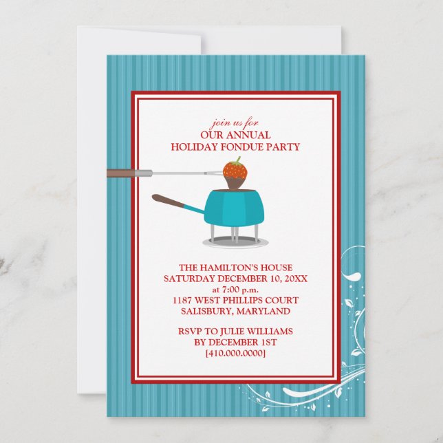 Holiday Fondue Party Invitations (Front)