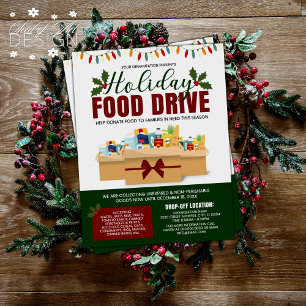 Holiday Food Drive Charity Fundraiser Donation Flyer