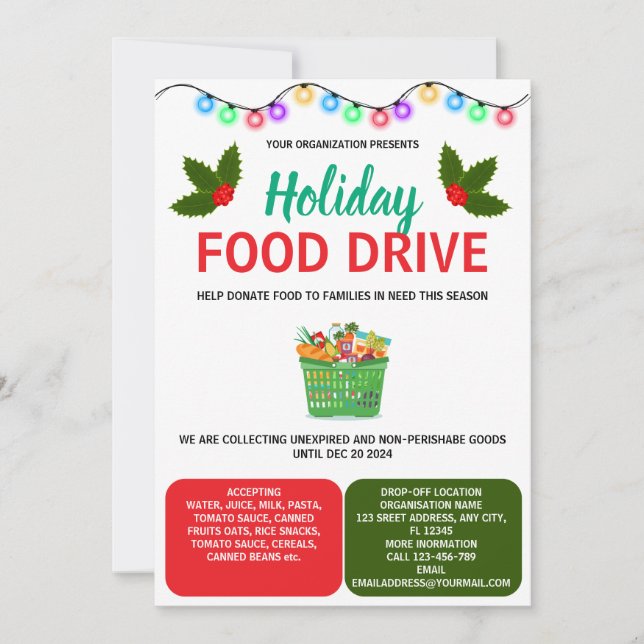 Holiday Food Drive Invitation (Front)
