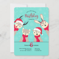 Holiday Forest Friends Invitation