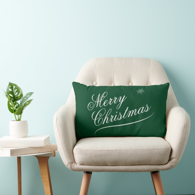 Holiday Forest Green Christmas  Lumbar Cushion (Chair)