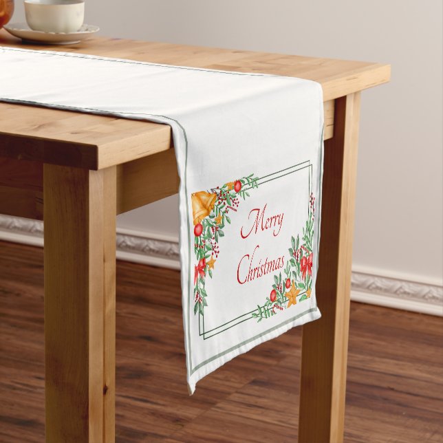Holiday frame custom short table runner (In Situ)