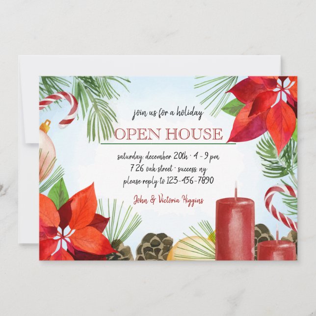 Holiday Frame Open House Invitation (Front)