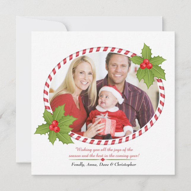 Holiday Frame With Holly Card (Front)