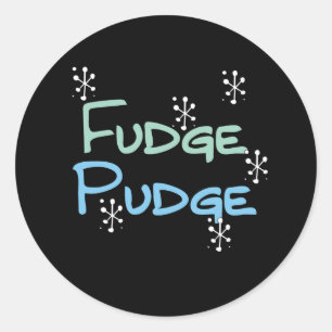 Holiday Fudge Pudge Funny Christmas Classic Round Sticker