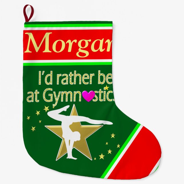 HOLIDAY FUN PERSONALIZED GYMNASTICS STOCKING (Front)