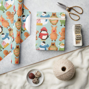 holiday gang   wrapping gift christmas holidays paper