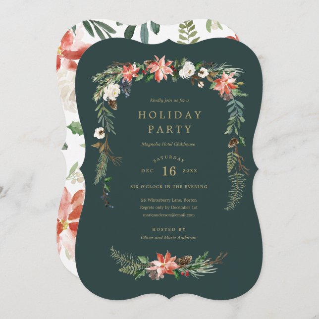 Holiday Garland Party Invitation (Front/Back)