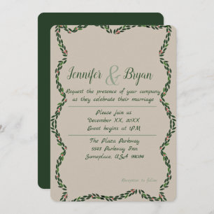 Holiday garland Wedding Invitation