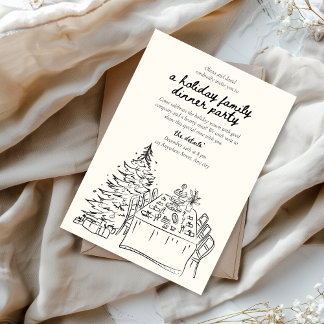 Holiday Gathering Christmas Party Dinner  Invitation