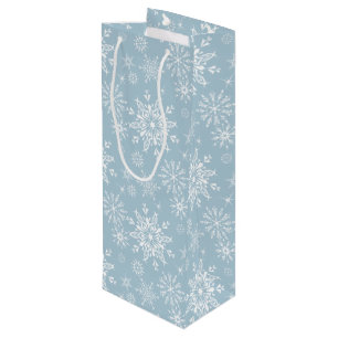 Holiday Gift Bag-Snowflakes Wine Gift Bag