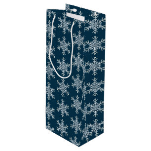 Holiday Gift Bag-Snowflakes Wine Gift Bag