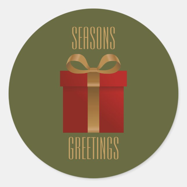 Holiday Gift Christmas Seasons Greetings Sticker (Front)