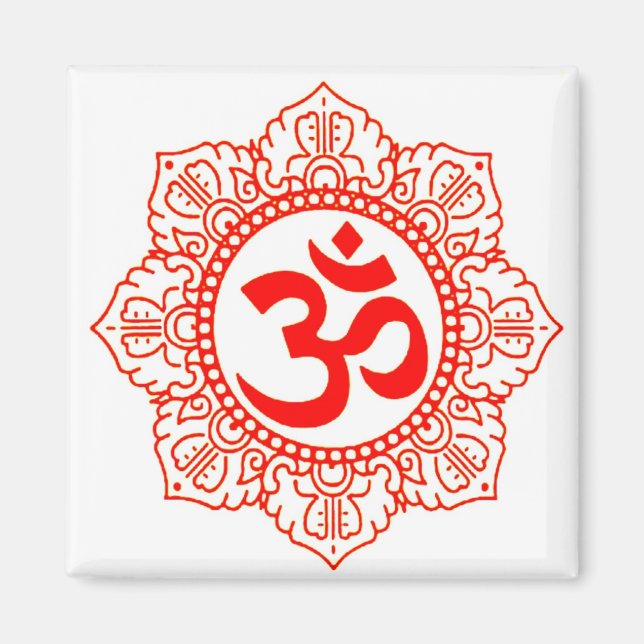 HOLIDAY GIFT MAGNETS OM IN CHAKRA PETALS (Front)
