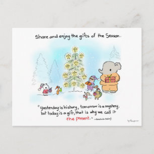 Holiday gift postcard