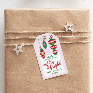 Holiday Gift Tag for Teacher "Merry & Bright"