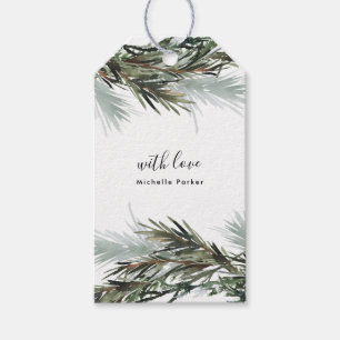 Holiday Gift Tag Pine Wreath Christmas Holiday
