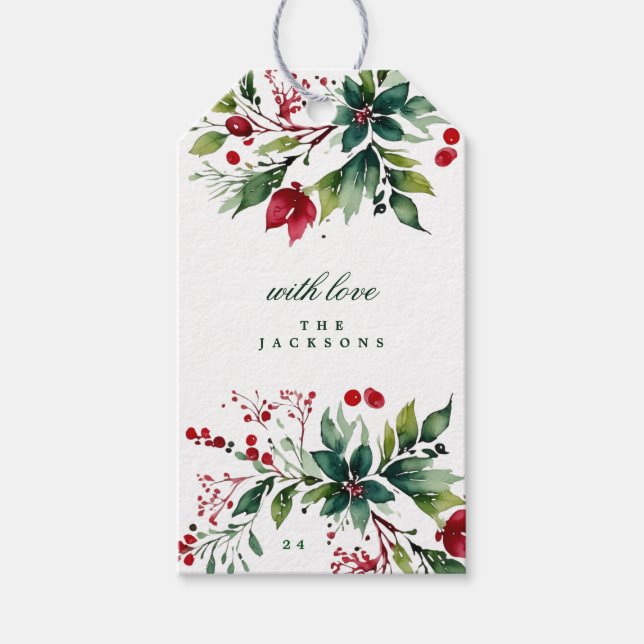 Holiday Gift Tag Pine Wreath Christmas Holiday (Front)