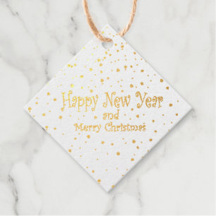 holiday gift tags with glitter gold
