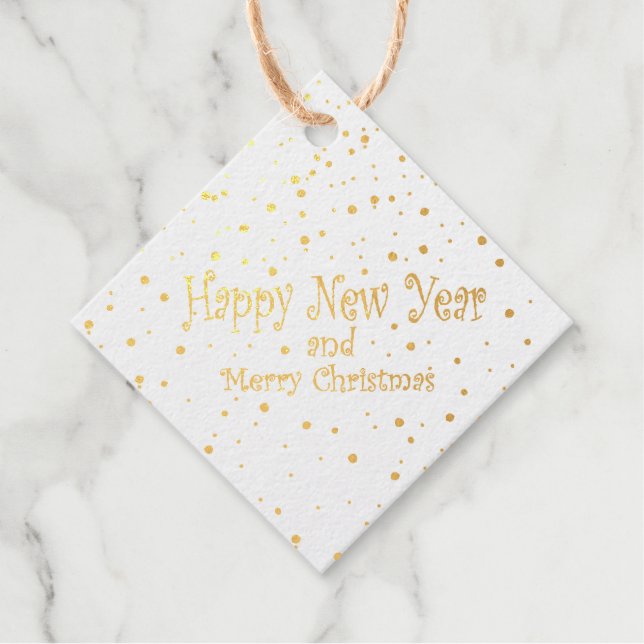 holiday  gift tags  with glitter gold (Front)