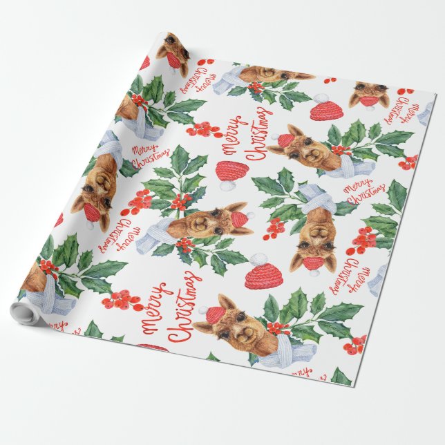 Holiday Gift Wrap Christmas Camel (Unrolled)