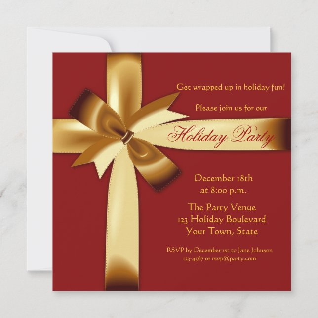 Holiday Gift Wrap Party Invitation (Front)