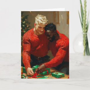 Holiday Gift Wrapping Embrace Card