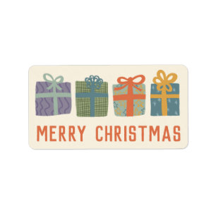 Holiday Gifts Cute Hand-drawn MERRY CHRISTMAS  Label