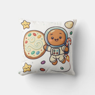 Holiday Gingerbread Astronaut Christmas Cute Space Cushion