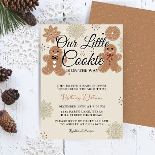 Holiday Gingerbread Baby Shower   Little Cookie Invitation
