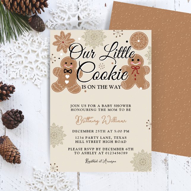 Holiday Gingerbread Baby Shower | Little Cookie Invitation (Creator Uploaded)