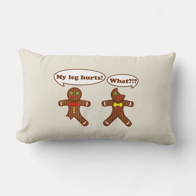 Holiday Gingerbread Humour Lumbar Cushion (Front)