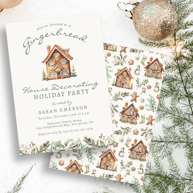 Holiday Gingerbread Party Invitation (Holiday Gingerbread Party Invitation
)