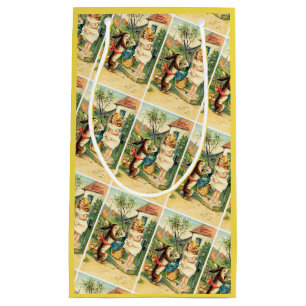 Holiday Girl & Bunny Vintage Easter Gift Bag