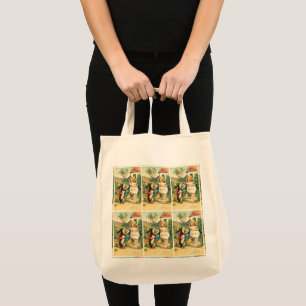 Holiday Girl &  Vintage Easter Bunny Tote