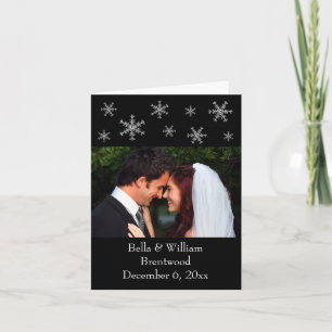 Holiday Glamour Black Wedding Thank You Card