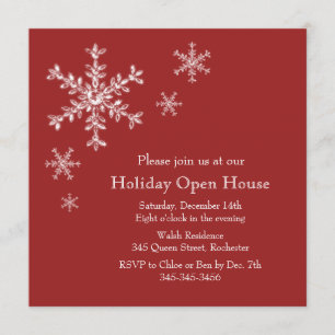 Holiday Glamour Open House Invitation (red)
