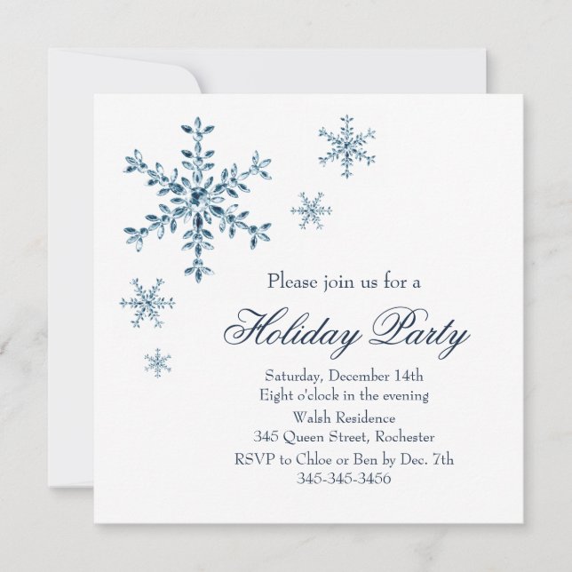 Holiday Glamour Party Invitation (white) (Front)