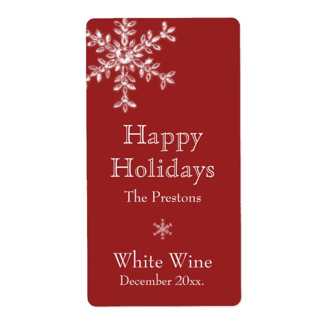 Holiday Glamour Wine Label (red) (Front)