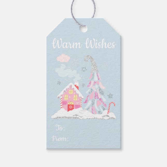 Holiday Glitter Winter Wonderland Gift Tags (Front)