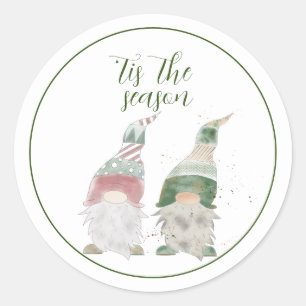 Holiday Gnome Sticker   Round
