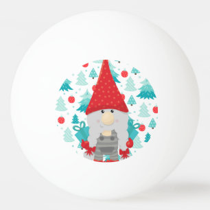 Holiday Gnome with gifts Ping Pong Ball