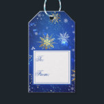 Holiday Gold Blue Snowflakes Xmas Christmas Gift Tags<br><div class="desc">Elegant blue and gold snowflake gift tag for all your special Christmas gifts.  Just a lovely unique colour and gold pattern.  100% customer satisfaction at Zazzle.</div>