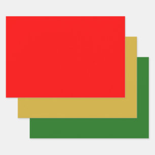 Holiday Green Gold Red Wrapping Paper Sheet