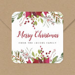 Holiday Greenery Christmas Gift Label<br><div class="desc">Modern holiday gift tag stickers with a watercolor winter foliage border to coordinate with our Joyful Greenery collection. Personalise it with your name and Christmas greeting or other text. Click Customise It to add a photo, change the background colour, or edit the text fonts and colours to create a unique...</div>