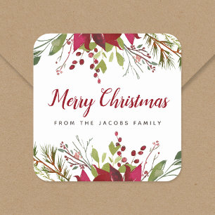 Holiday Greenery Christmas Gift Label