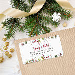 Holiday Greenery Christmas Return Address Label<br><div class="desc">Modern holiday return address labels with a watercolor winter foliage border to coordinate with our Joyful Greenery collection. Personalise it with your family monogram initial and return address. Click Customise It to add a photo, change the background colour, or edit the text fonts and colours to create a unique one...</div>